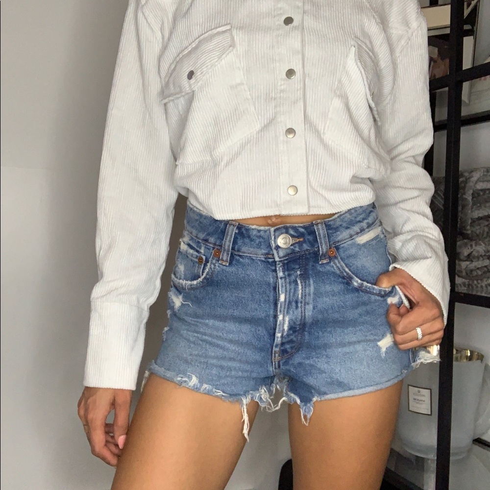 Zara High Waisted Denim Shorts